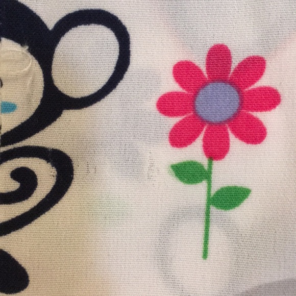 Happy Scrubs Monkeys Hearts Flowers Top Size Small - Picture 4 of 4